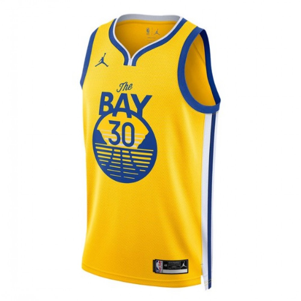 Men's Golden State Warriors Stephen Curry #30 Jordan Gold 2020/21 Swingman Jersey - Statement Edition-Pro Kit Vault | Brand New 26/27 Sports Jerseys